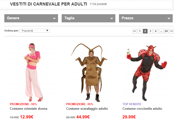 Vegaoo costumi carnevale