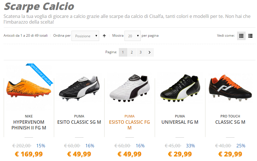 Cisalfa scarpe da calcio