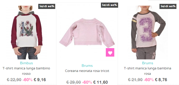 Outlet Bambini online