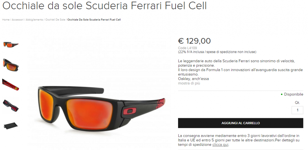 Ferrari Store occhiali