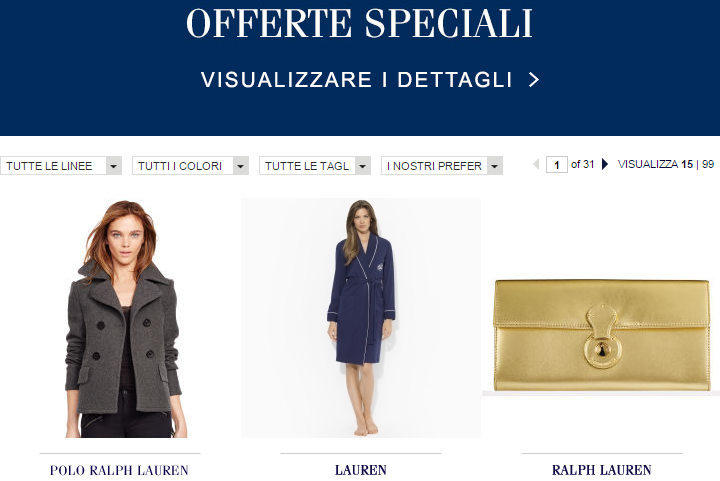 Ralph Lauren offerte