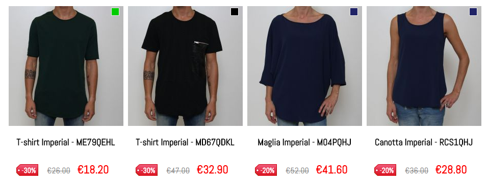 imperial abbigliamento saldi