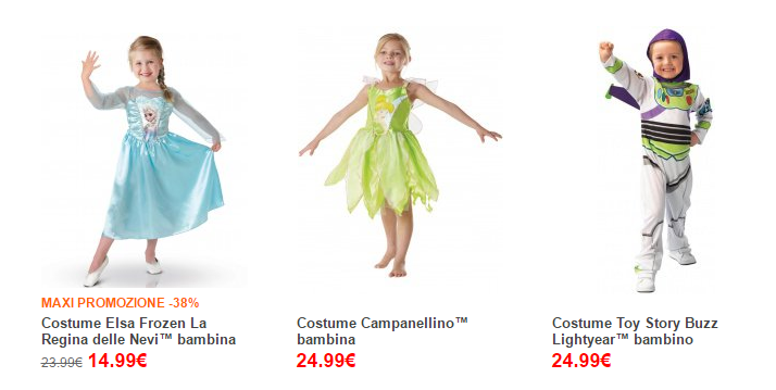 costumi carnevale disney