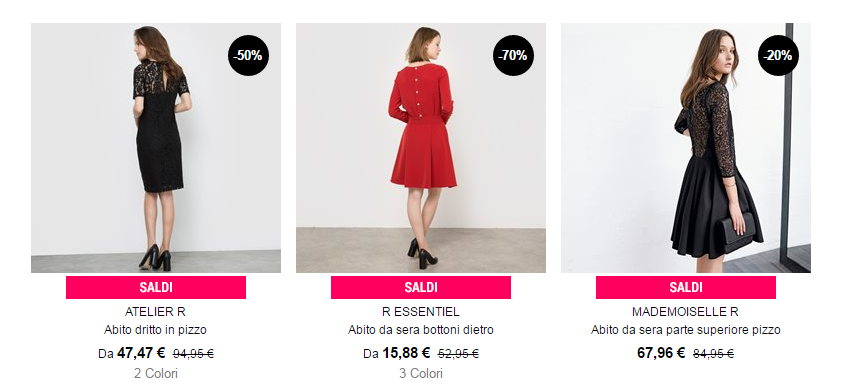 saldi abbigliamento abiti